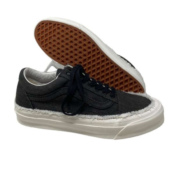 VANS Vault OG Old Skool LX Women's Shoes Canvas Raw Edge Black Skate VN0A5FBEBLK - Picture 7 of 9